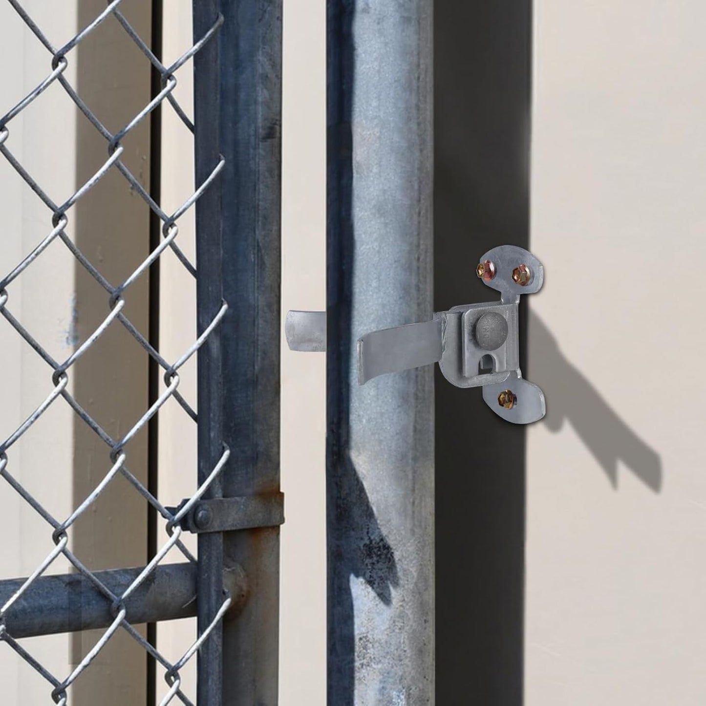 1-3/8" Chain Link Fence Gate Latch with Padlock Hole, Wall Mount Fork Latch - Secure Outdoor Gate Locks for Fence