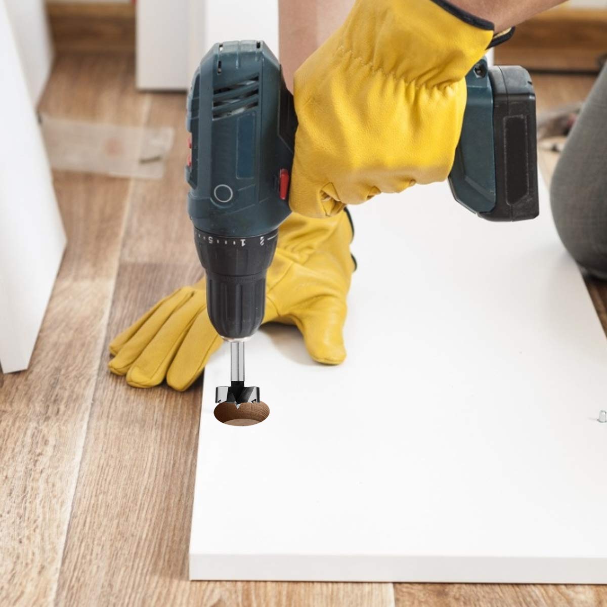 1-5/8" HPFHOPE Forstner Drill Bit for Wood with Round Shank - 1-5/8 Inch Woodworking Bit