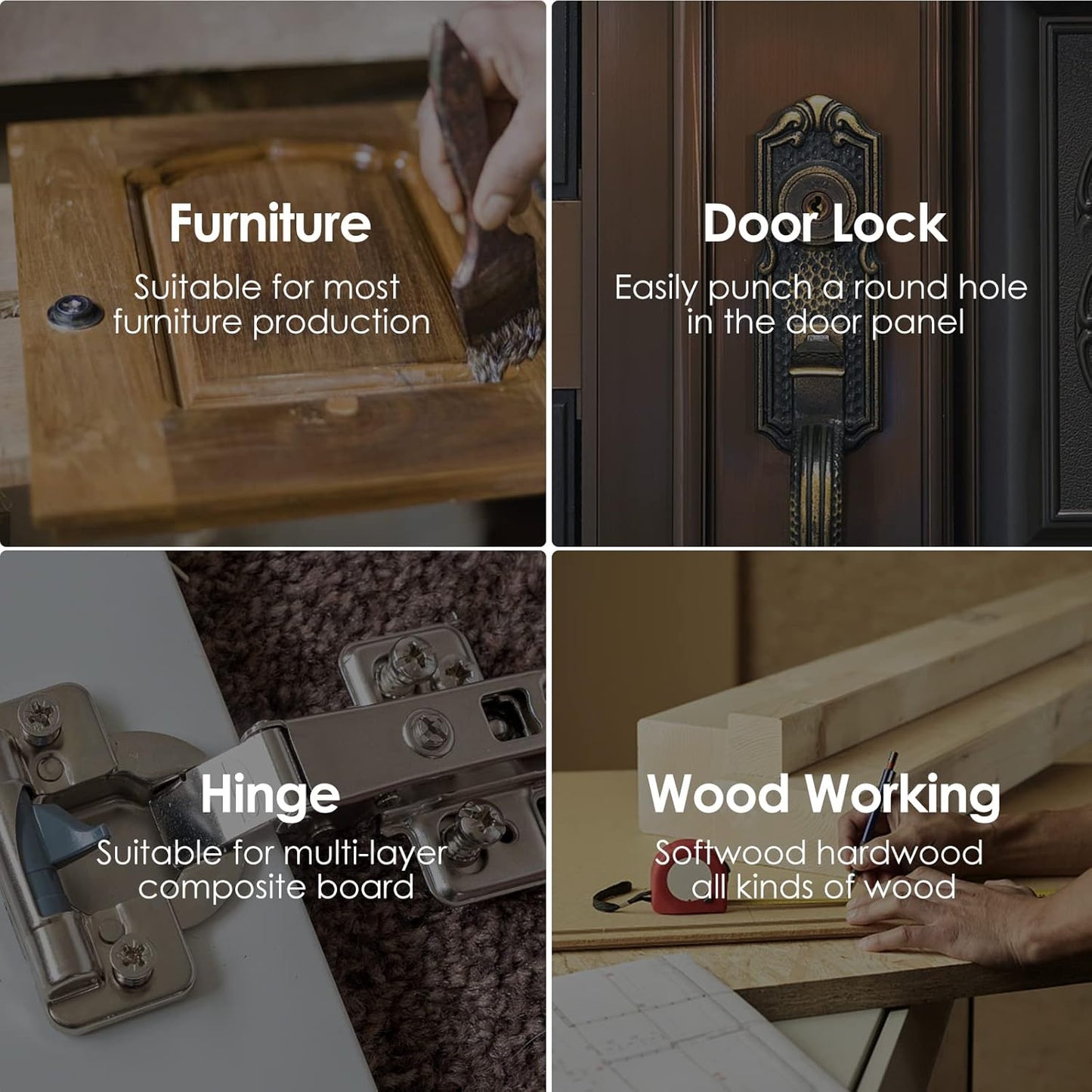 1" BAIDETS Forstner Drill Bit with Round Shank for Woodworking