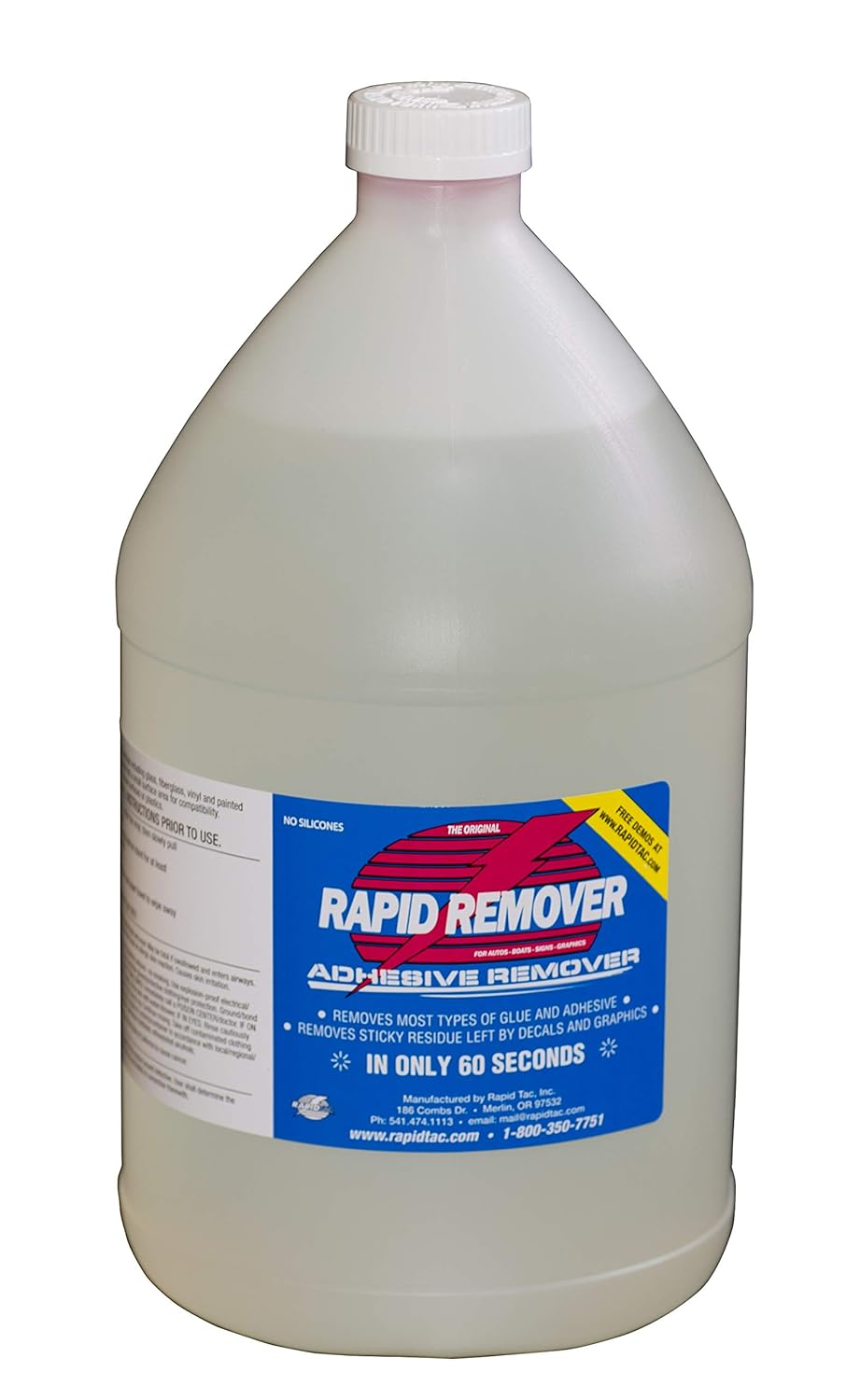 1 Gallon RapidTac RAPID REMOVER Adhesive Remover for Vinyl Wraps, Graphics, Decals, and Stripes