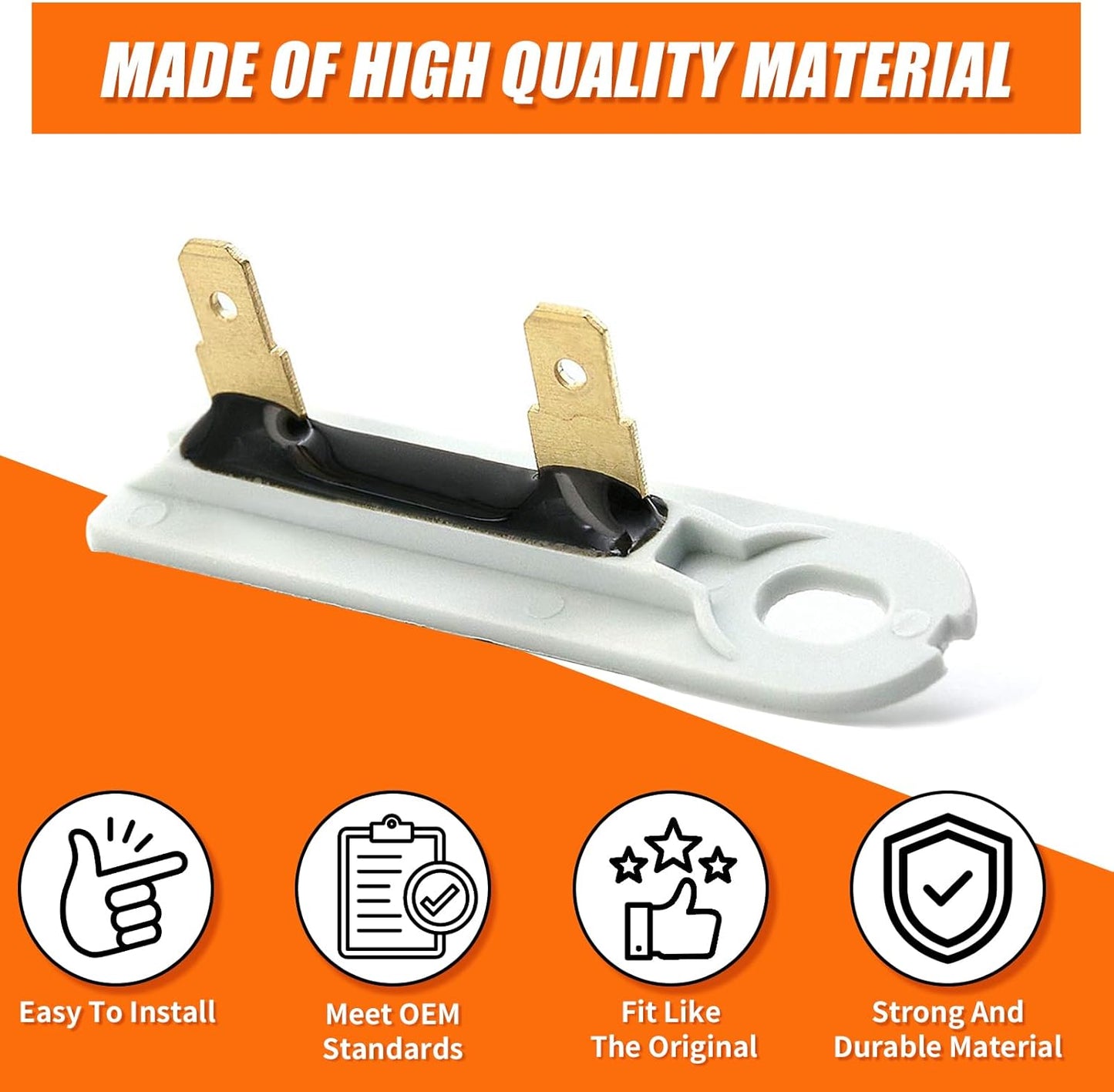 1-Pack 3392519 Dryer Thermal Fuse Replacement Part for Whirlpool, Maytag, Kenmore Dryers - Replaces 3388651, 694511, 80005 - By Discount Parts Direct