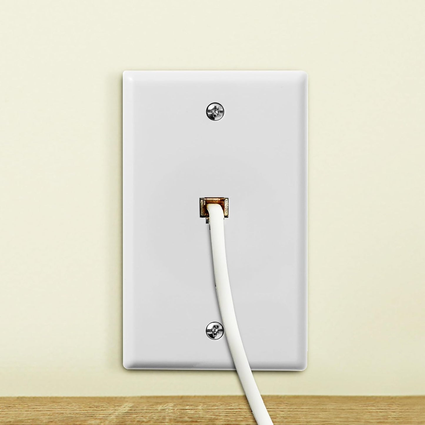 1-Pack White Surface Phone Jack Plate by Newhouse Hardware