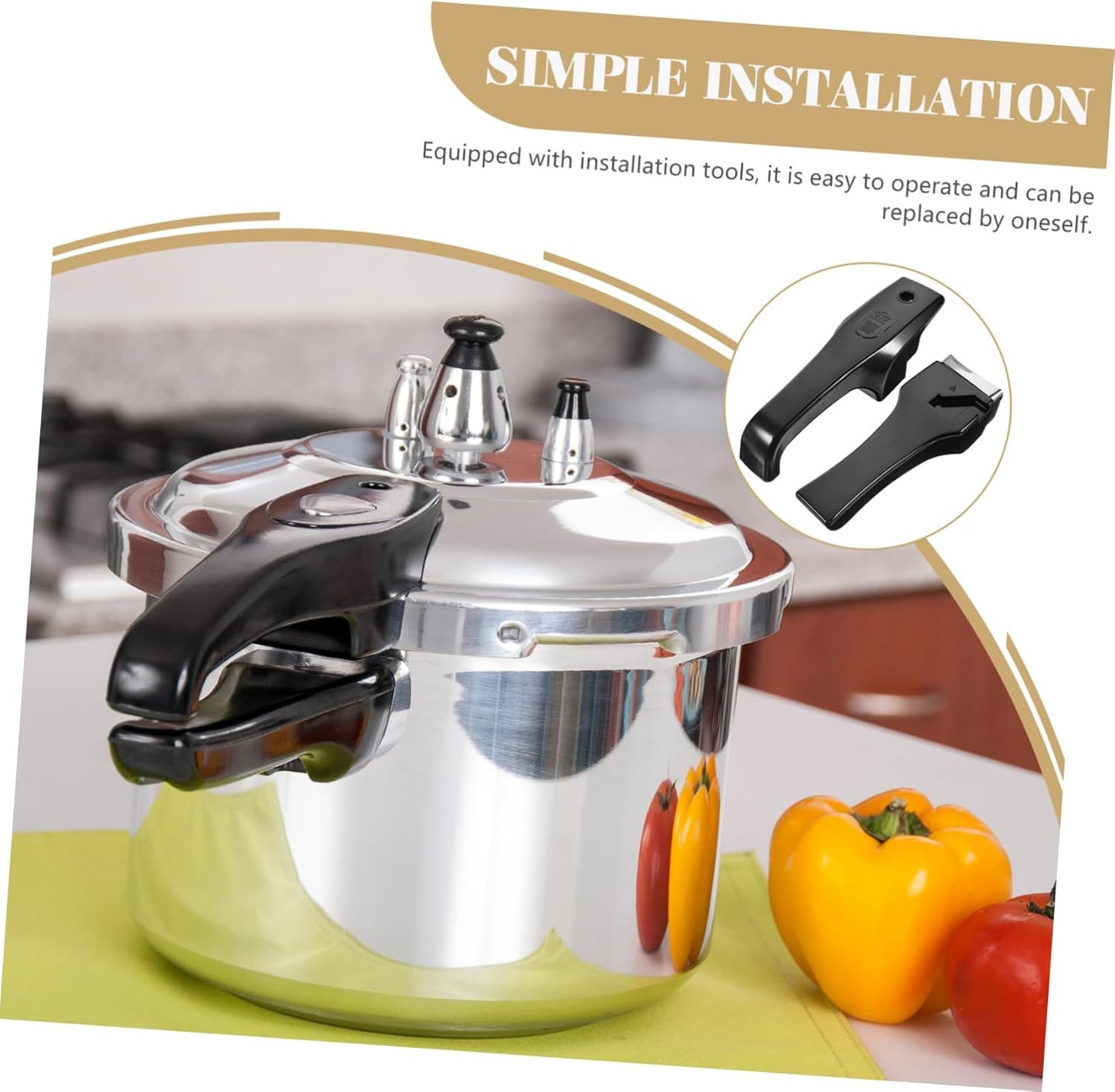 1 Pair Heat Resistant Bakelite Pressure Cooker Handles - Replacement Grip for Daily Use - Kitchen Accessories