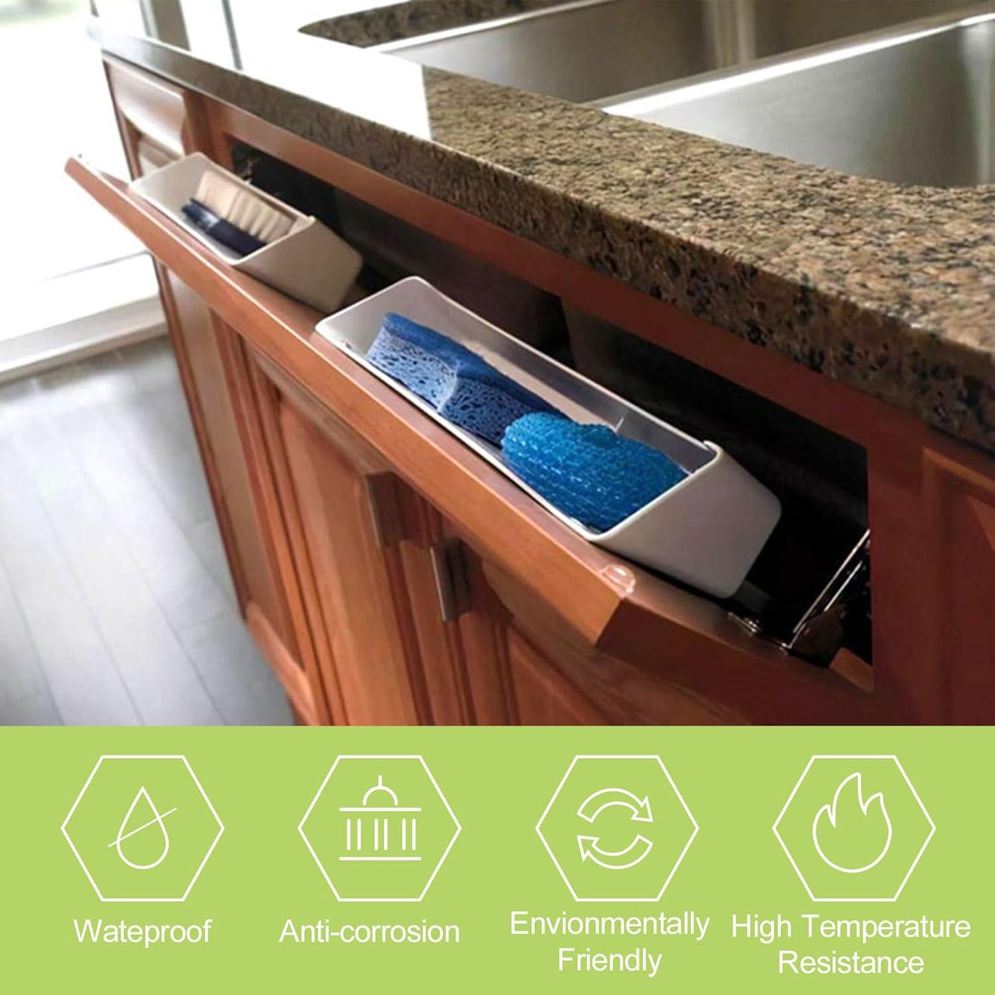 1 Pair UFURMATE 45 Degree Flip Down Hinges for Kitchen Sink Drawer - Soft Close Scissor Hinges with Damping Design