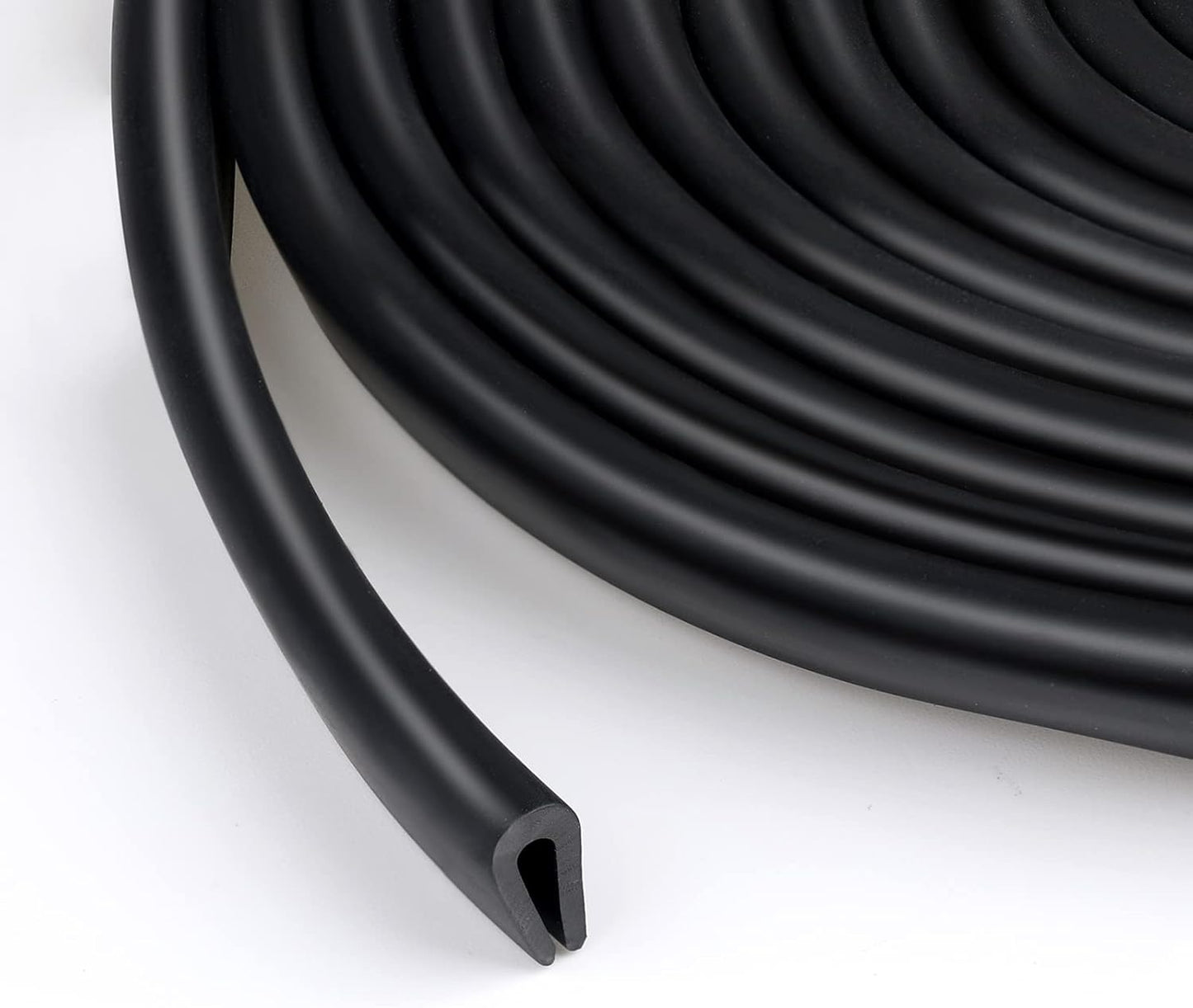 10 Feet Black Rubber U Channel Edge Trim for Sealing Doors, Fits Edges up to 1/16 Inch - Weather Stripping Strip