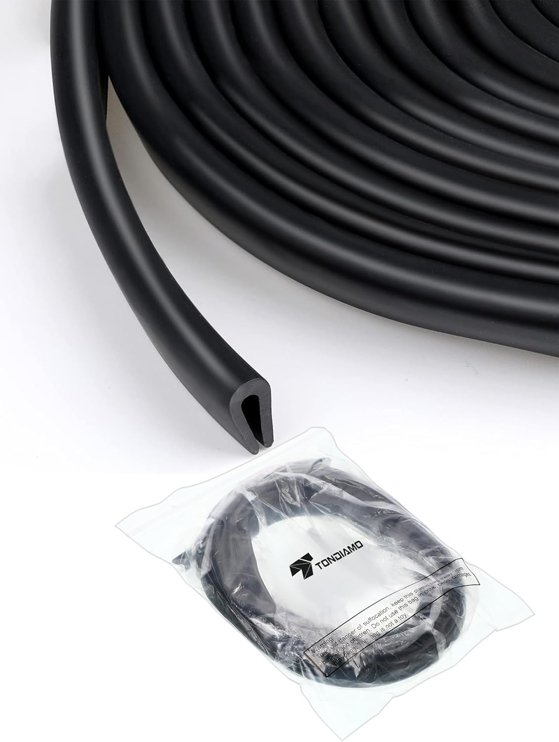 10 Feet Black Rubber U Channel Edge Trim for Sealing Doors, Fits Edges up to 1/16 Inch - Weather Stripping Strip