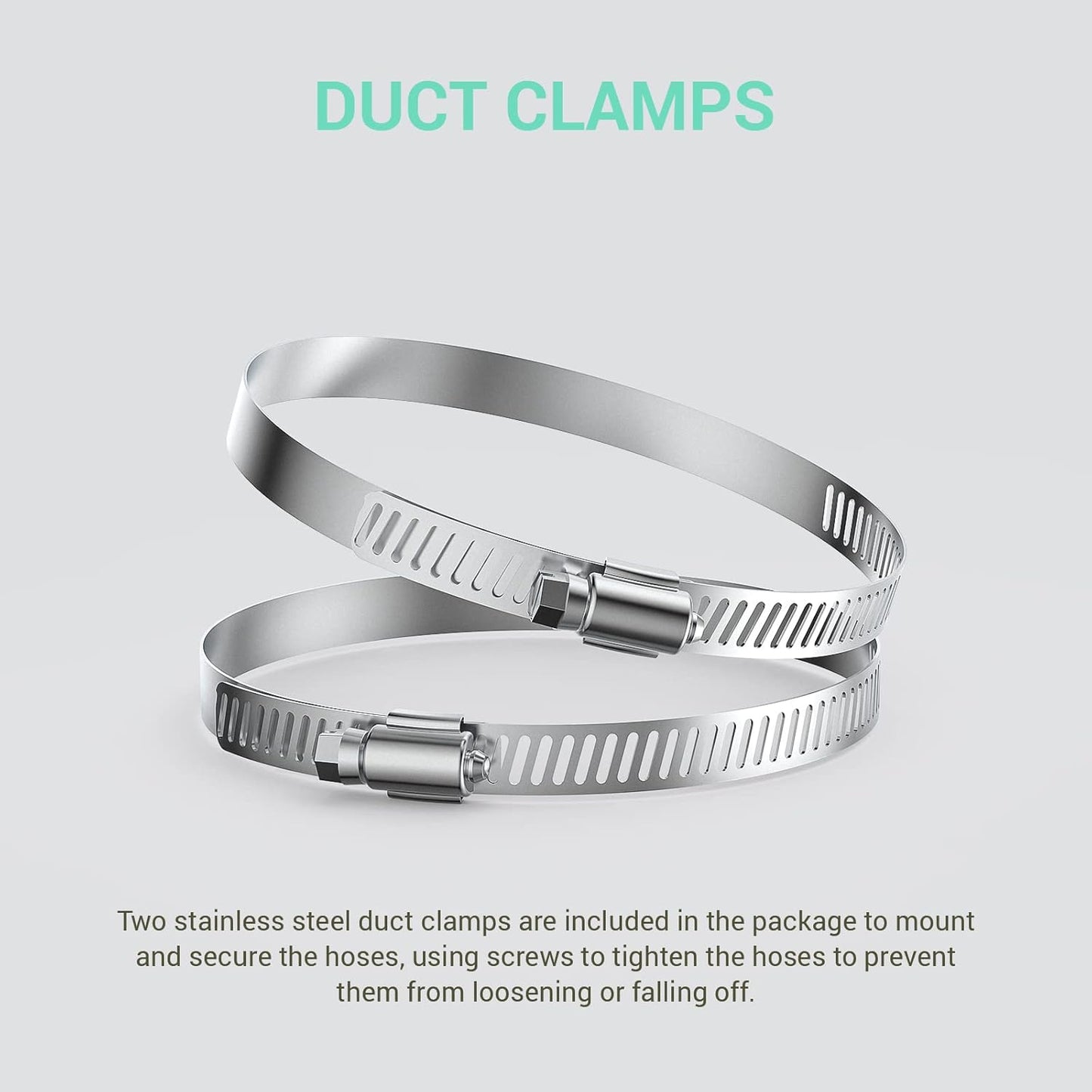 10 FT Drasum Dryer Vent Hose 4 Inch Duct - Flexible 4 Layer PVC and Aluminum Duct with 2 Clamps for HVAC Ventilation