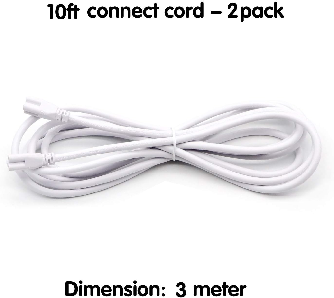 10 ft Extension Cords for T5 T8 Lights - 2 Pack of 3 Meter Connector Cables for LED Tube & Garage Light Fixtures