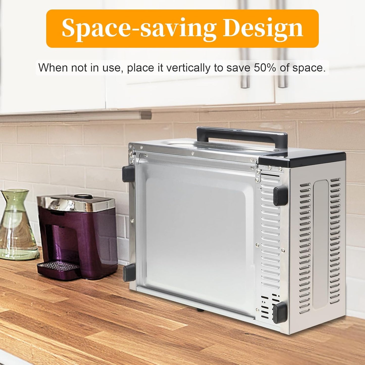 10-in-1 Air Convection Toaster Oven with Color LCD Display and Touch Screen - 15L Cooker, Air Fryer, Dehydrator - 4 Accessories Included - 1800W - Silver