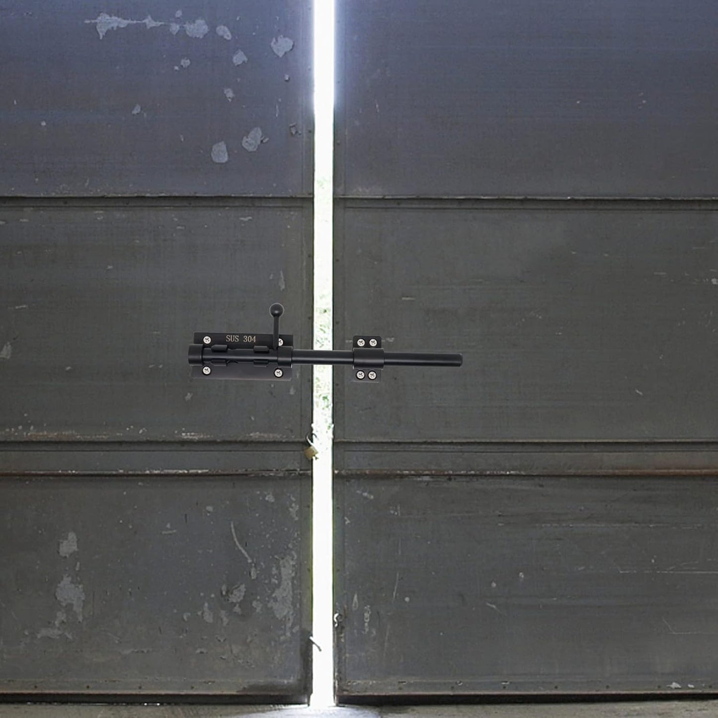 10-inch Black Heavy Duty Slide Bolt Gate Latch - Horizontal Bolt, Floor Latch Hardware, Lockable with Padlock