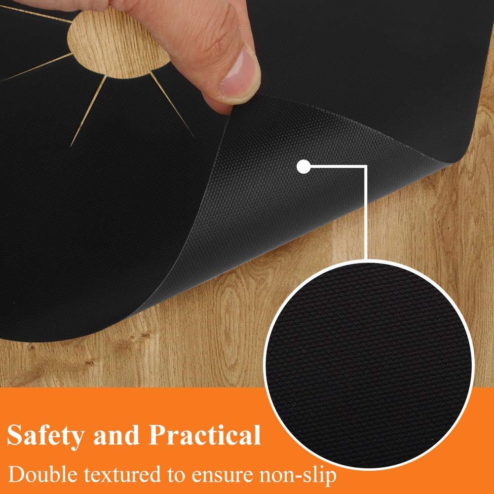 10 Pack Black Stove Burner Covers - Double Thickness, Reusable, Non-Stick, Heat-Resistant Gas Range Protectors for Kitchen - Easy to Clean