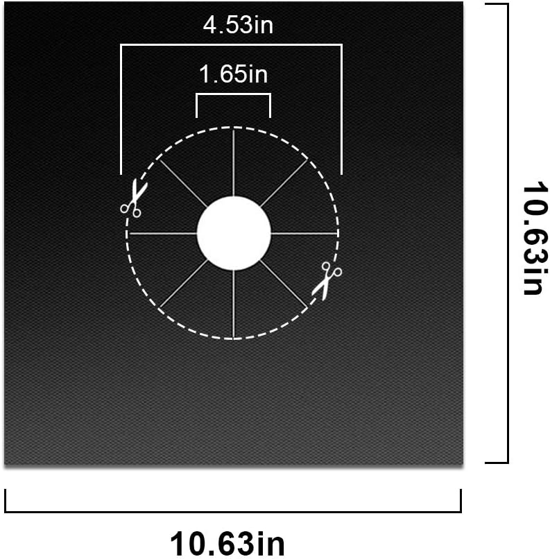 10-Pack Black Stove Burner Covers, 0.3mm Thick Gas Range Protectors, Non-Stick Liners 10.6"x10.6", Heat-Resistant & Reusable