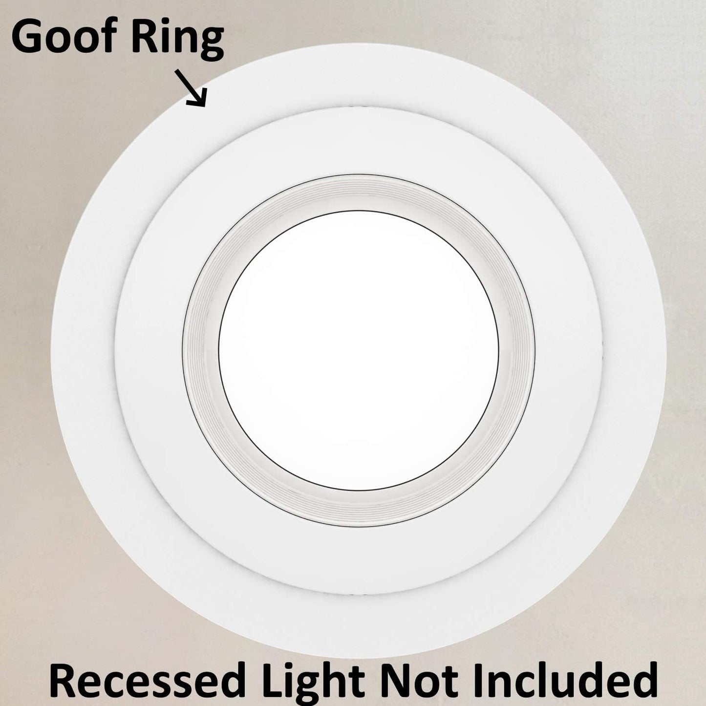 10 Pack Gloss White Goof Trim Ring for 8" Recessed Can Lighting - Outer Diameter 8.6" - Inner Diameter 6.2