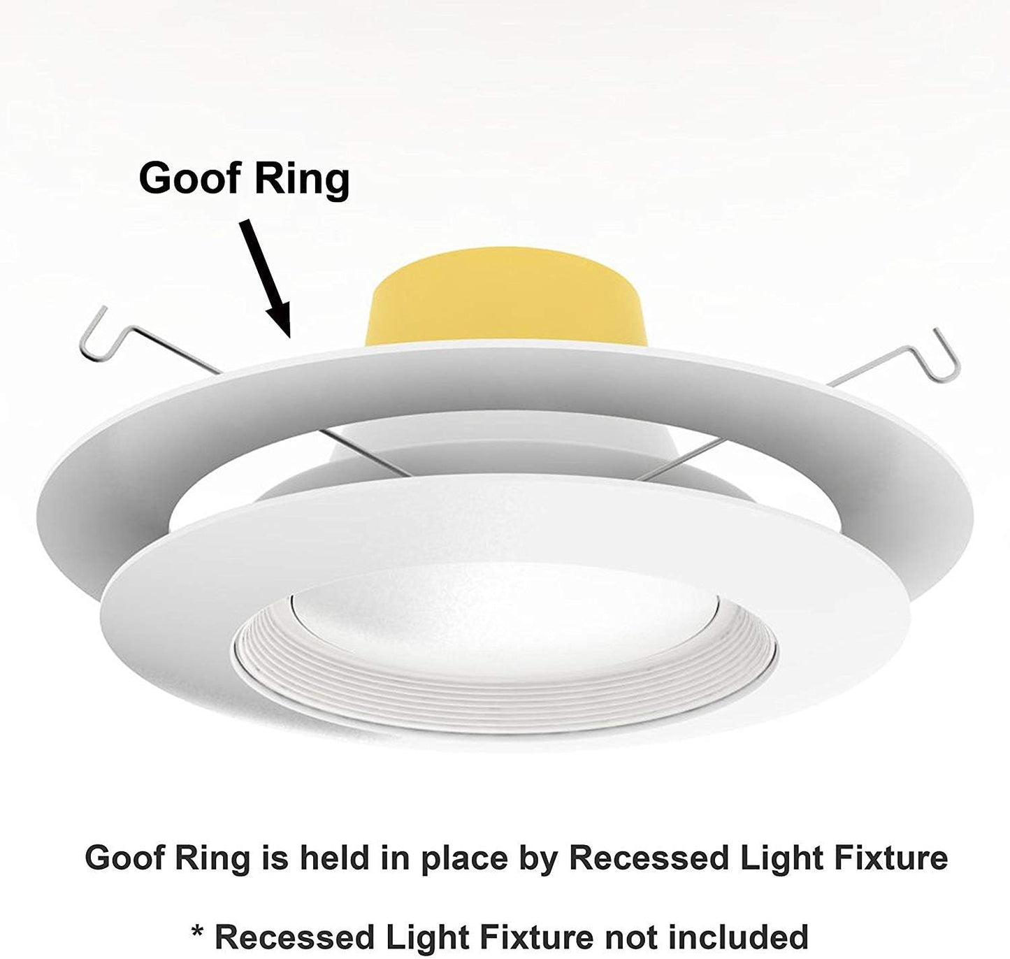 10 Pack Gloss White Goof Trim Ring for 8" Recessed Can Lighting - Outer Diameter 8.6" - Inner Diameter 6.2