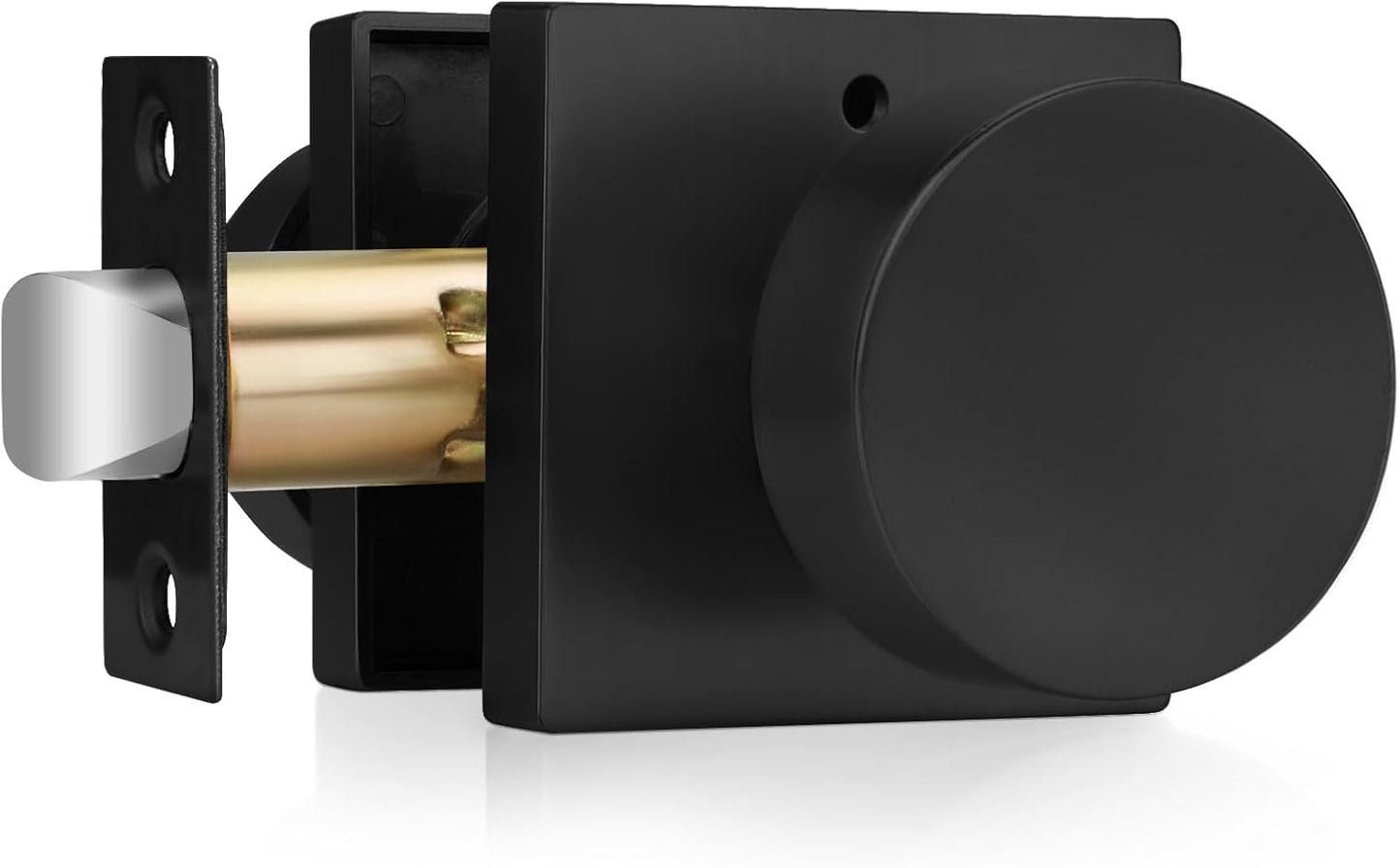 10 Pack Matte Black Square Interior Door Knobs for Bedroom and Bathroom - Heavy Duty Zinc Alloy Privacy Doorknobs by Haidms