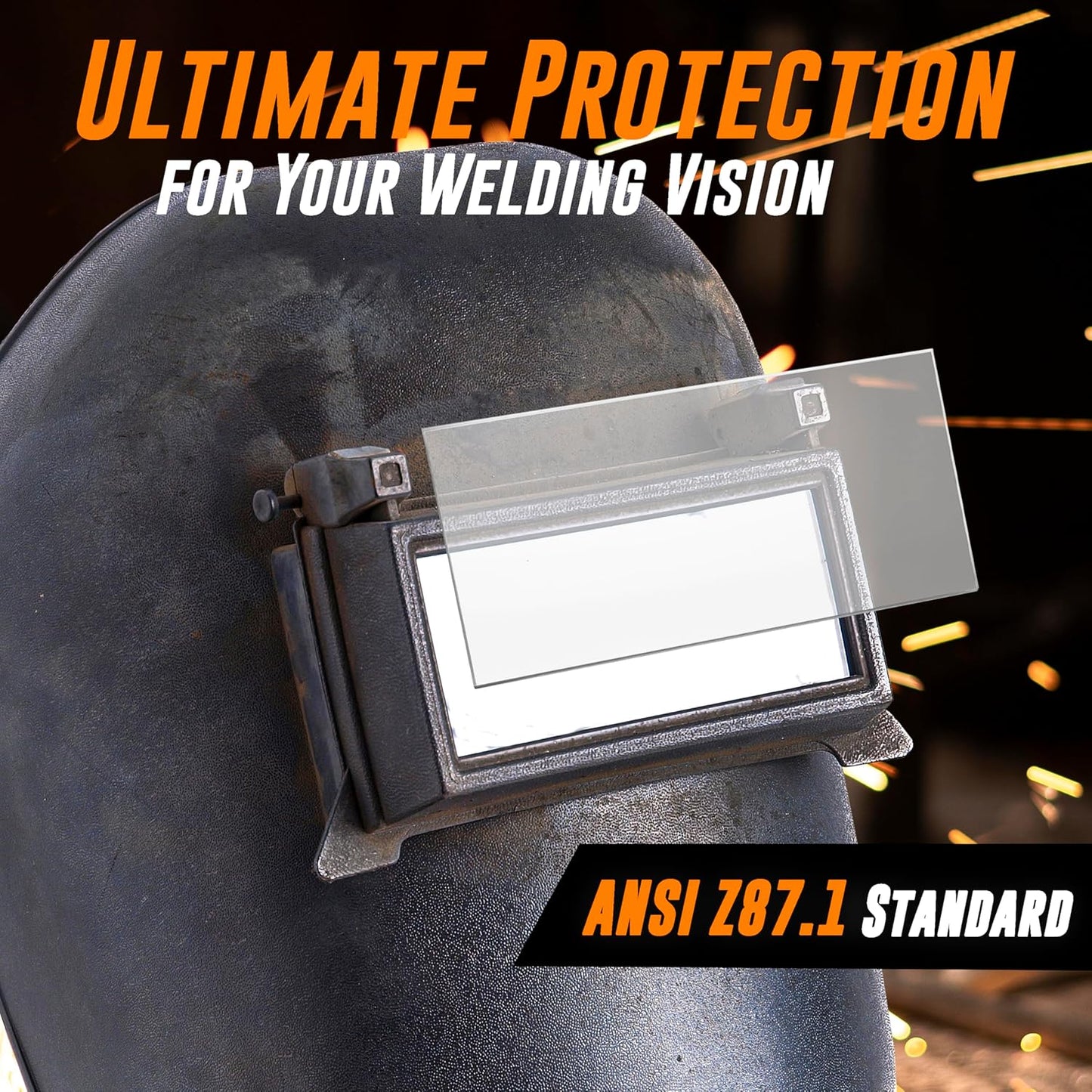 10 Pack of Mutt Tools Clear Welding Lenses 2x4.25" - .04" Thick, Compatible with Standard Size Helmets