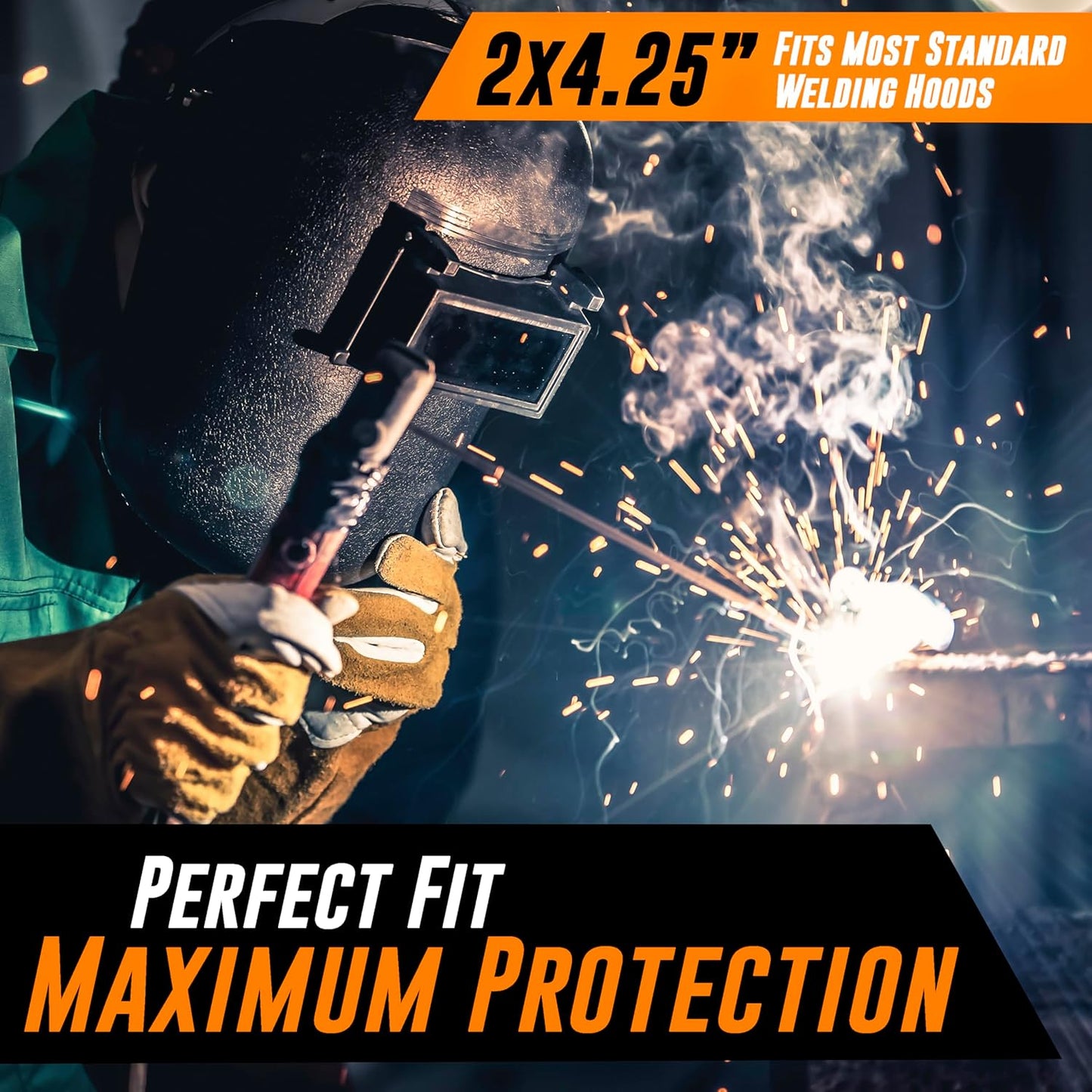 10 Pack of Mutt Tools Clear Welding Lenses 2x4.25" - .04" Thick, Compatible with Standard Size Helmets