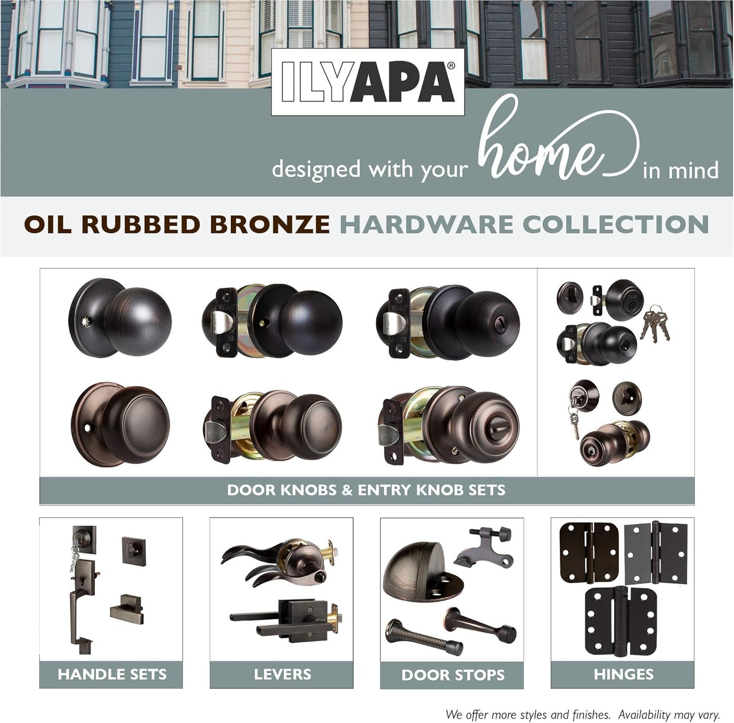 10 Pack Oil Rubbed Bronze Privacy Door Knobs for Bed and Bath - Ball Style Interior Keyless Turn Locking Round Handle