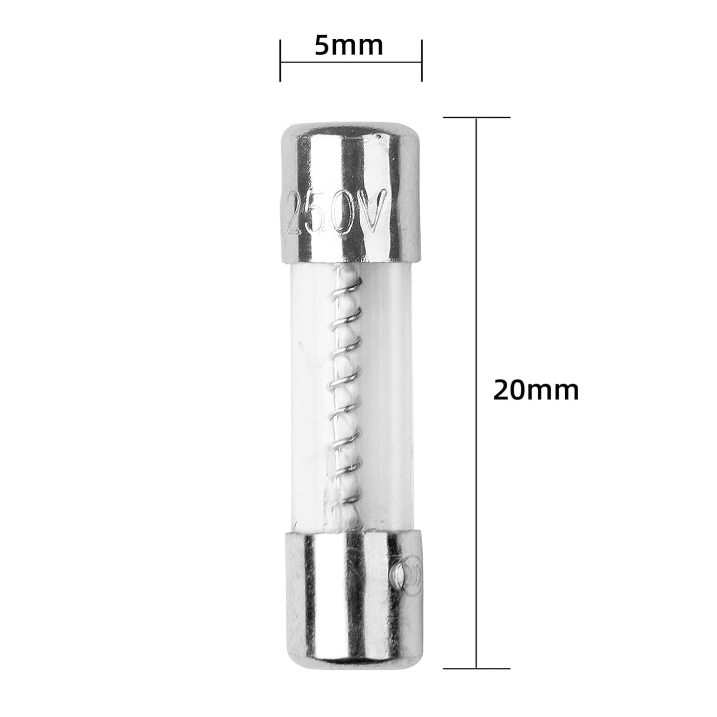 10-Pack T12AL250V 5x20mm 12A Slow Blow Glass Fuse 250V - Time Delay 12Amp Slow-Acting Fuse
