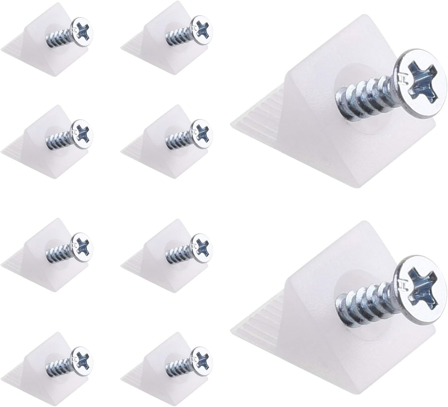 100 Pack Furniture Drawer Bottom Repair Wedges with 90 Degree Plastic Angle Bracket Fasteners