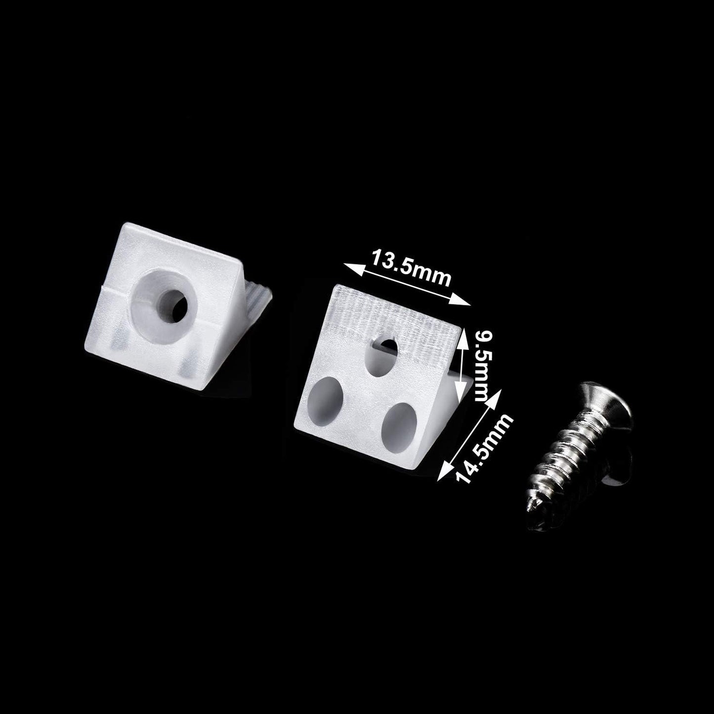 100 Pack Furniture Drawer Bottom Repair Wedges with 90 Degree Plastic Angle Bracket Fasteners
