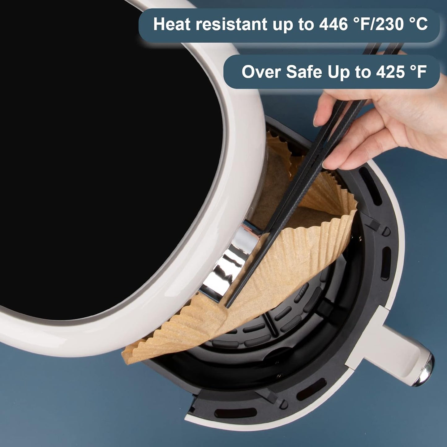 100pcs 7.9" Non-Stick Air Fryer Parchment Paper Liners - Food Grade, Oil-Proof Baking Paper for Roasting & Microwave - Zojicif