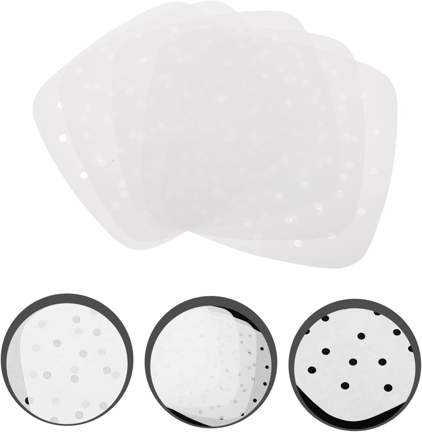 100pcs Air Fryer Paper Liners for Toaster Oven, Convection Oven, Replacement Tray, Accessories Pan, Cookbook - White