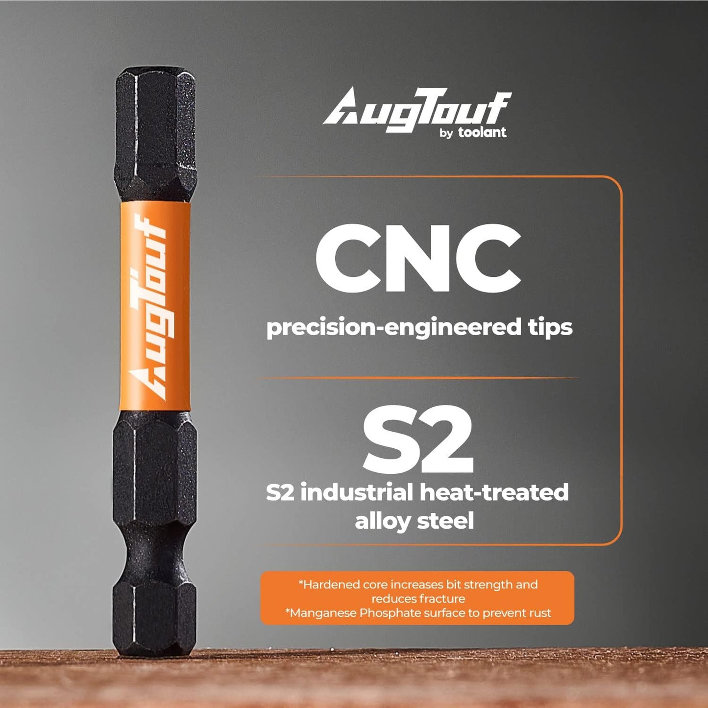 10pc 8mm Impact Hex Head Allen Wrench Drill Bit Set - S2 Steel Hex Bits, 1/4” Hex-Shank, CNC Machined Tips, 2” Long, Magnetic, Storage Box