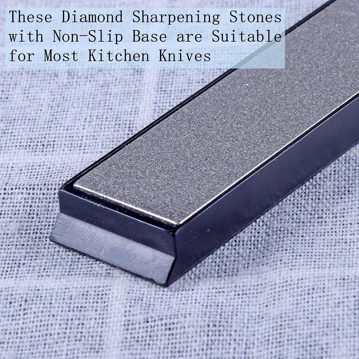10Pcs Diamond Knife Sharpening Stones Set - 80-3000 Grit Whetstones with Non-Slip Base, Ruixin Sharpener Compatible