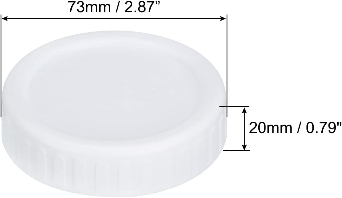 10pcs Regular Mouth Plastic Mason Jar Storage Lids with Silicone Rings - Leak Proof Canning Lids (White)