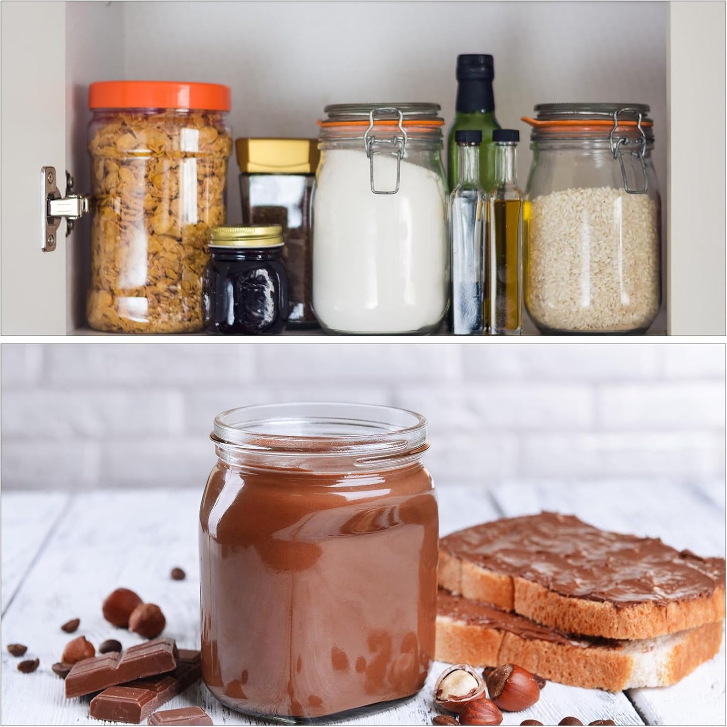 10pcs Regular Mouth Plastic Mason Jar Storage Lids with Silicone Rings - Leak Proof Canning Lids (White)