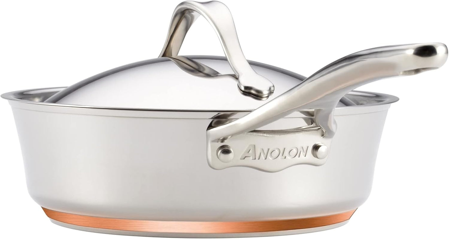 11-Piece Anolon Stainless Steel and Hard Anodized Aluminum Cookware Set for Versatile Cooking