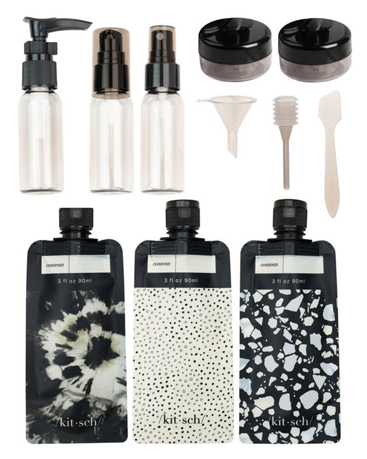 11-Piece Kitsch Travel Bottles Set - TSA Approved, Leak-Proof Toiletry Containers for Shampoo, Conditioner, Lotion - Refillable Essentials Kit for Valentines Gift