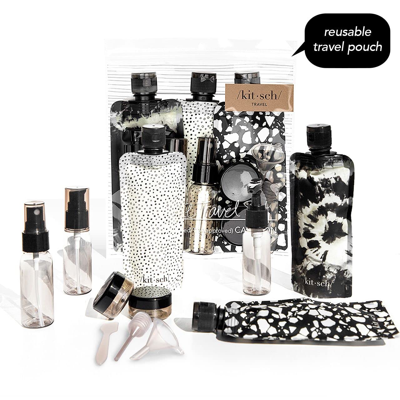 11-Piece Kitsch Travel Bottles Set - TSA Approved, Leak-Proof Toiletry Containers for Shampoo, Conditioner, Lotion - Refillable Essentials Kit for Valentines Gift