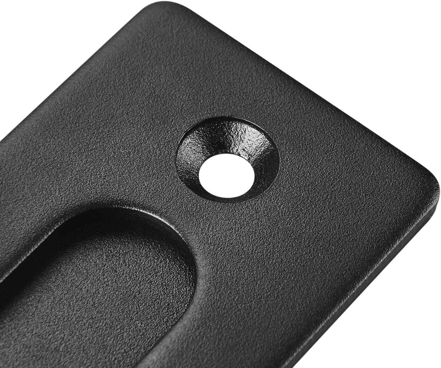 12" Black Heavy Duty Pull and Flush Sliding Barn Door Handle Set by FaithLand - Fits Doors Up to 2 3/8