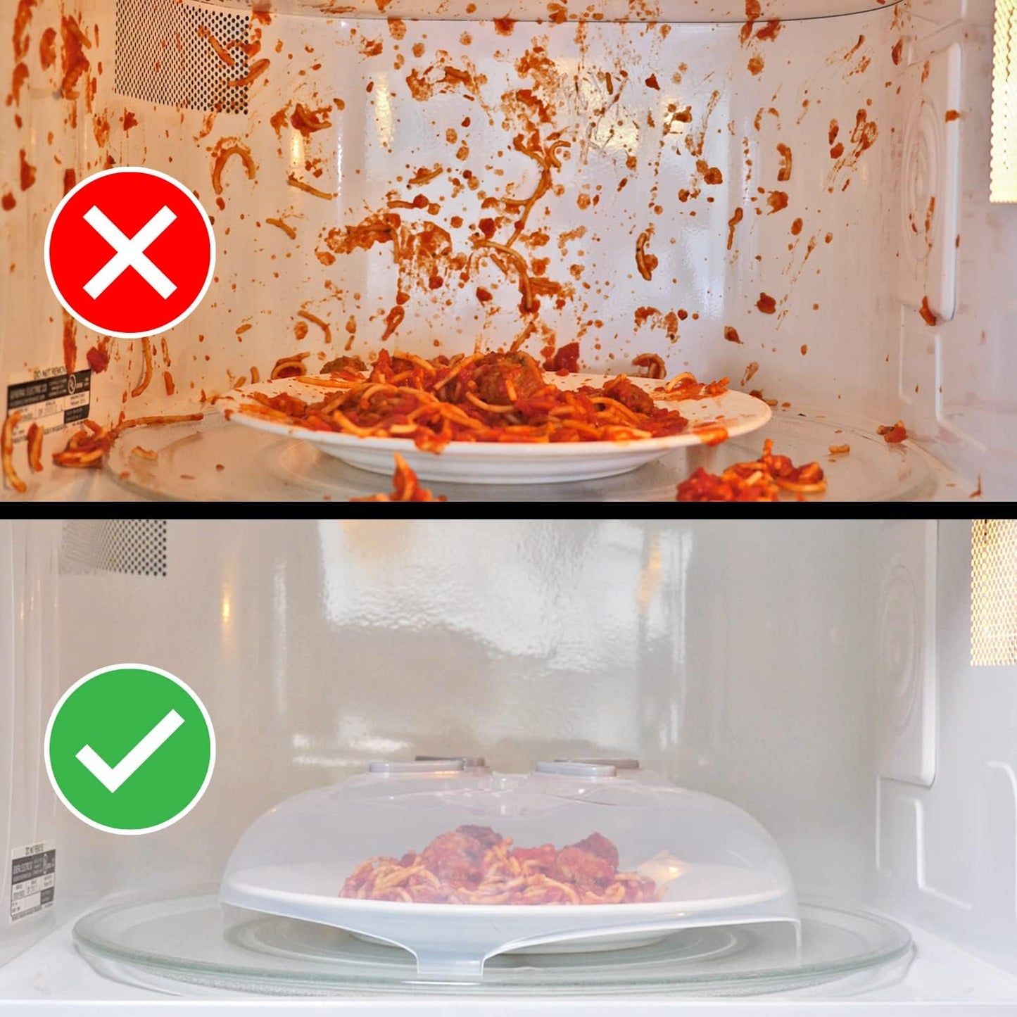 12-inch Clear Magnetic Microwave Splatter Cover - Vented BPA-Free Food Cover