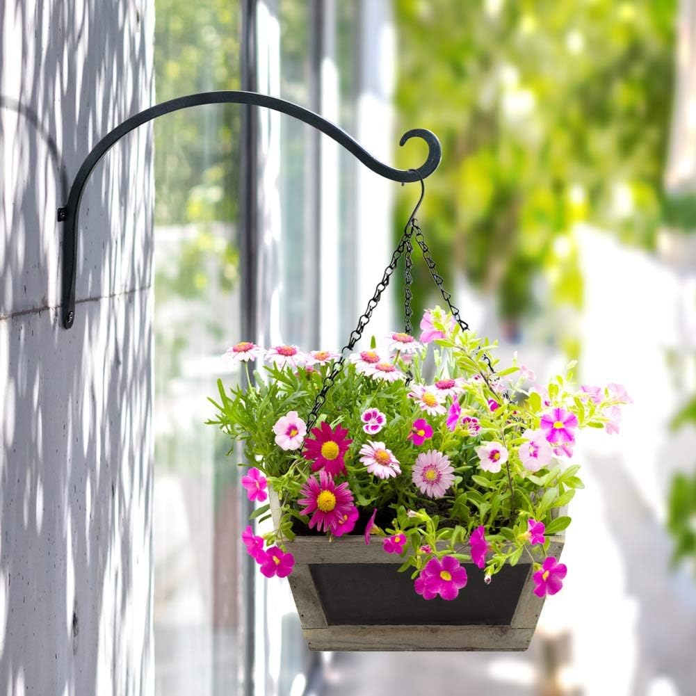 12-Inch Rust-Resistant Hanging Plant Hanger for Outdoor Use - Bird Feeder Wall Hooks Perfect for Flower Baskets