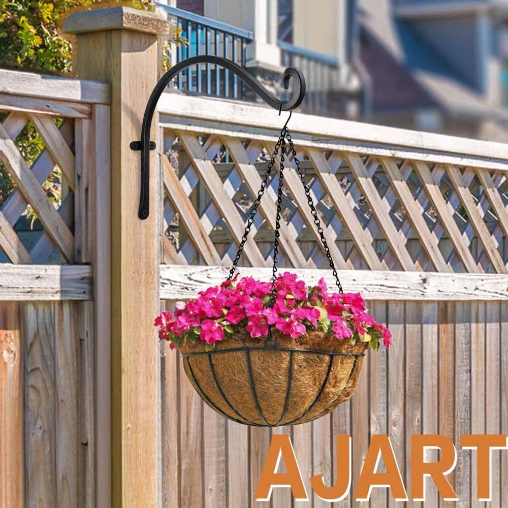 12-Inch Rust-Resistant Hanging Plant Hanger for Outdoor Use - Bird Feeder Wall Hooks Perfect for Flower Baskets