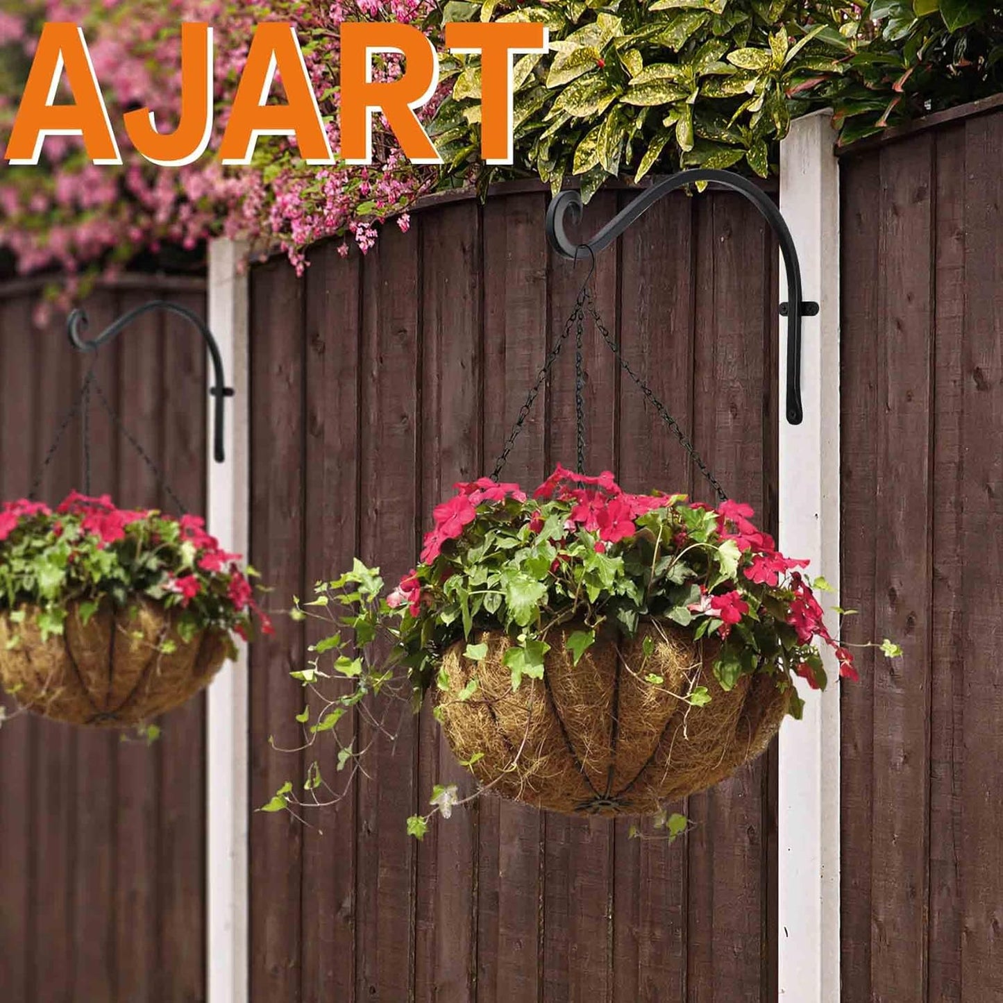 12-Inch Rust-Resistant Hanging Plant Hanger for Outdoor Use - Bird Feeder Wall Hooks Perfect for Flower Baskets