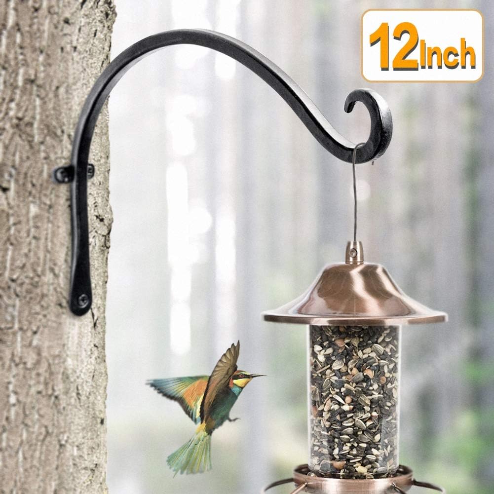 12-Inch Rust-Resistant Hanging Plant Hanger for Outdoor Use - Bird Feeder Wall Hooks Perfect for Flower Baskets