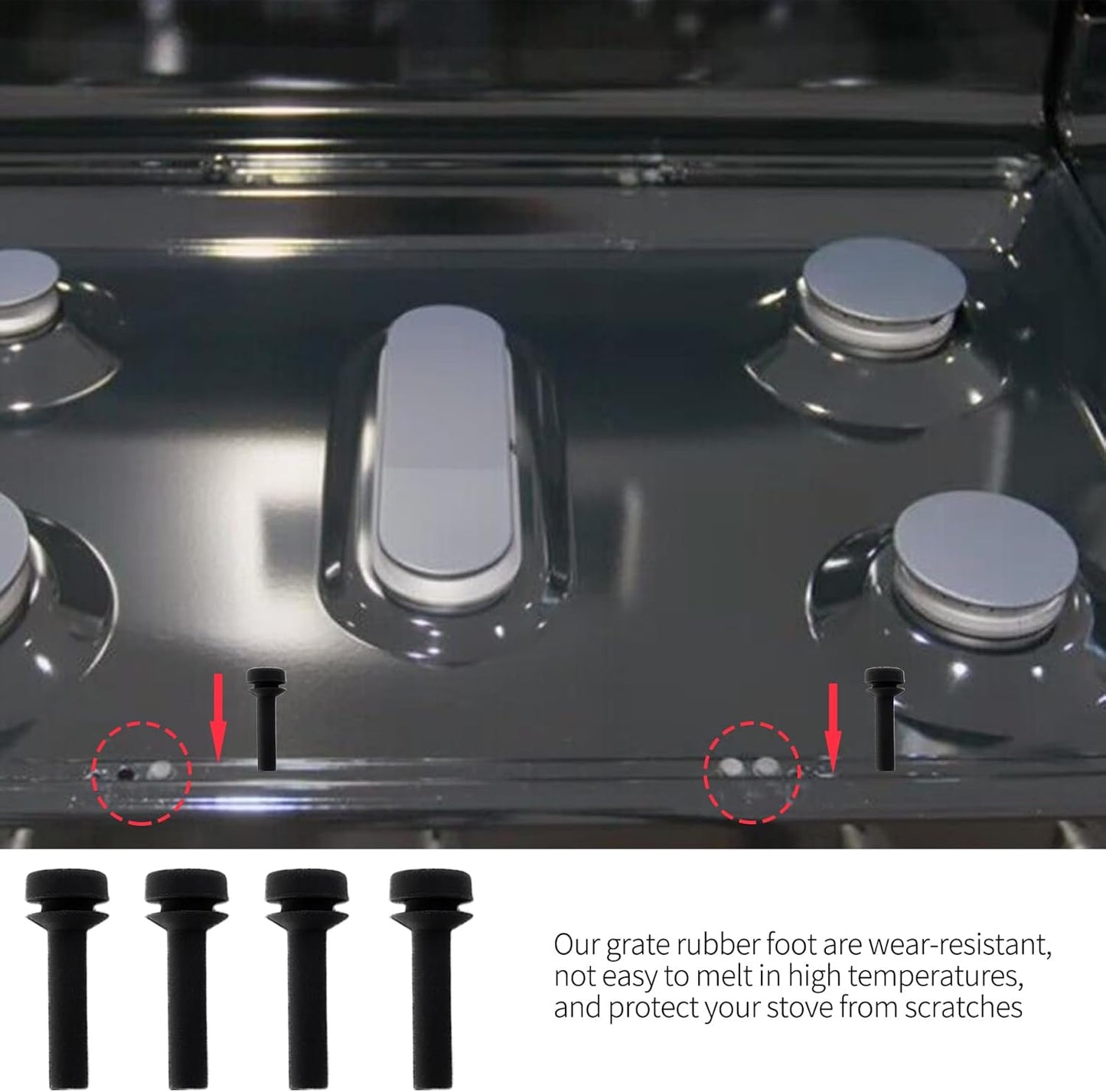 12 Pack Allstare WB02X24790 Rubber Grate Feet for GE Gas Stove - Replacement Bumpers for GE Range Cooktop