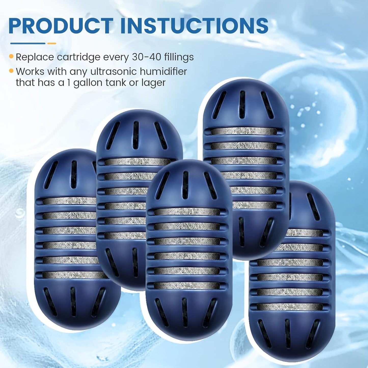 12-Pack Demineralization Cartridge for HoMedics Ultrasonic Humidifiers - Filters Mineral Deposits, Prevents Hard Water Build-Up, Purifies Water