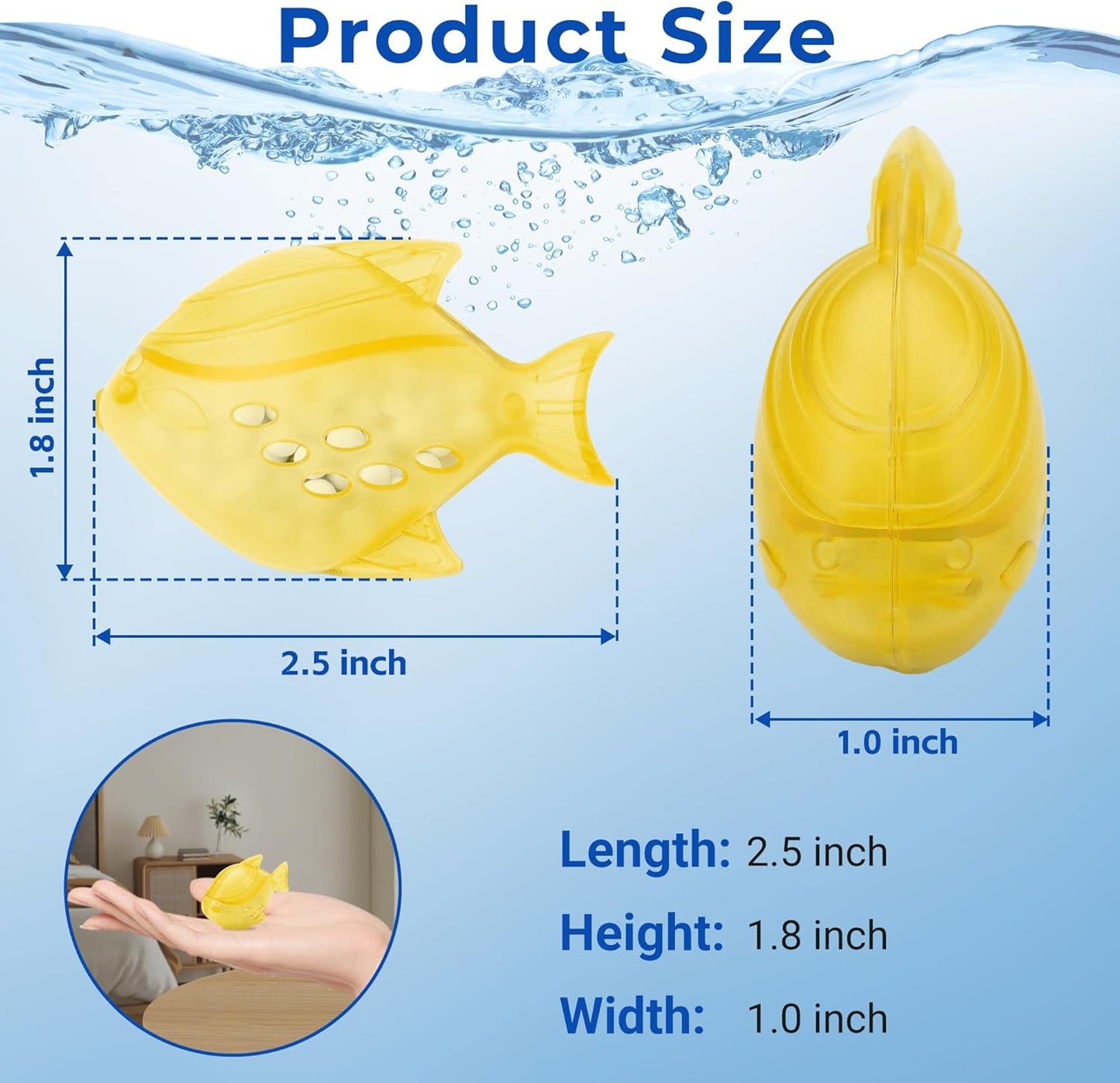 12 Pack Funmit Universal Humidifier Cleaner Fish for Humidifiers & Fish Tanks - Purifies Water, Prevents Hard Water Build-Up & Reduces Scale