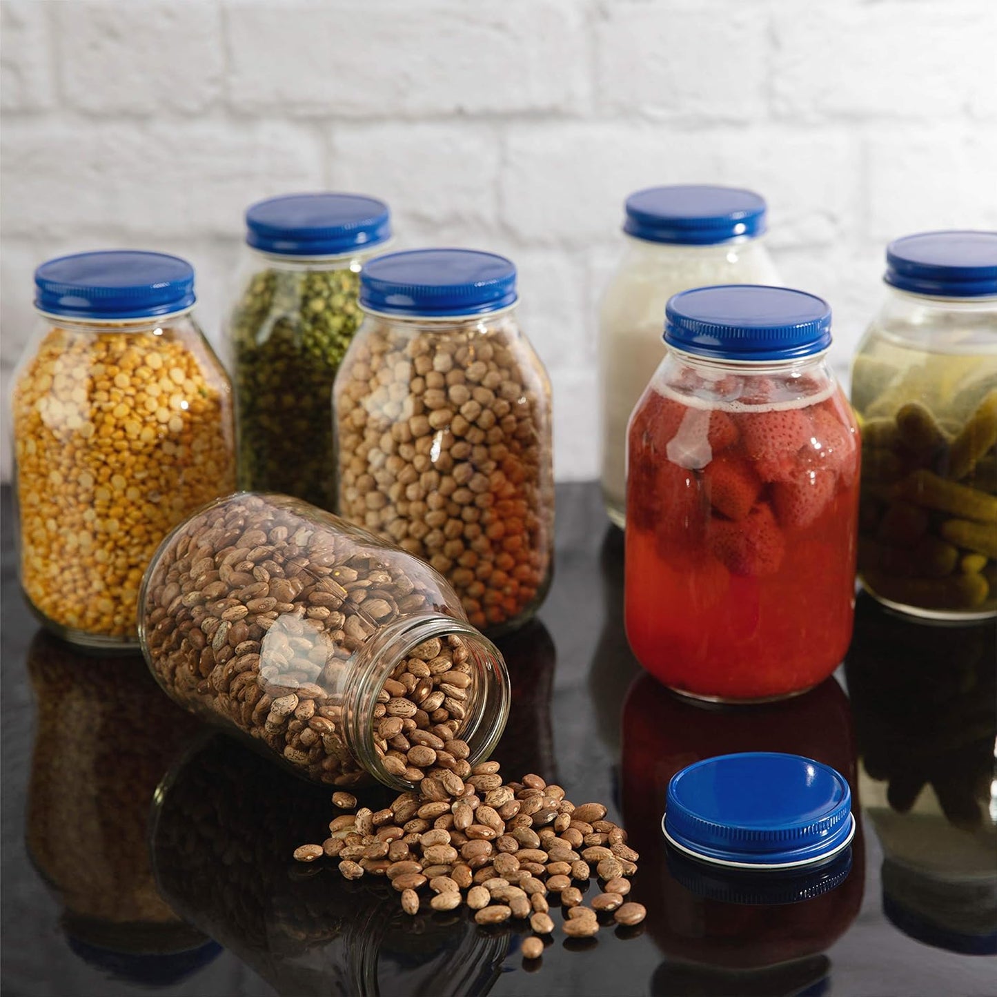 12 Pack of 32oz Glass Mason Jars with Leak Proof Lids for Pickling, Fermenting, and Storing - Ideal for Pickles, Kombucha, Sauces, and Fruits