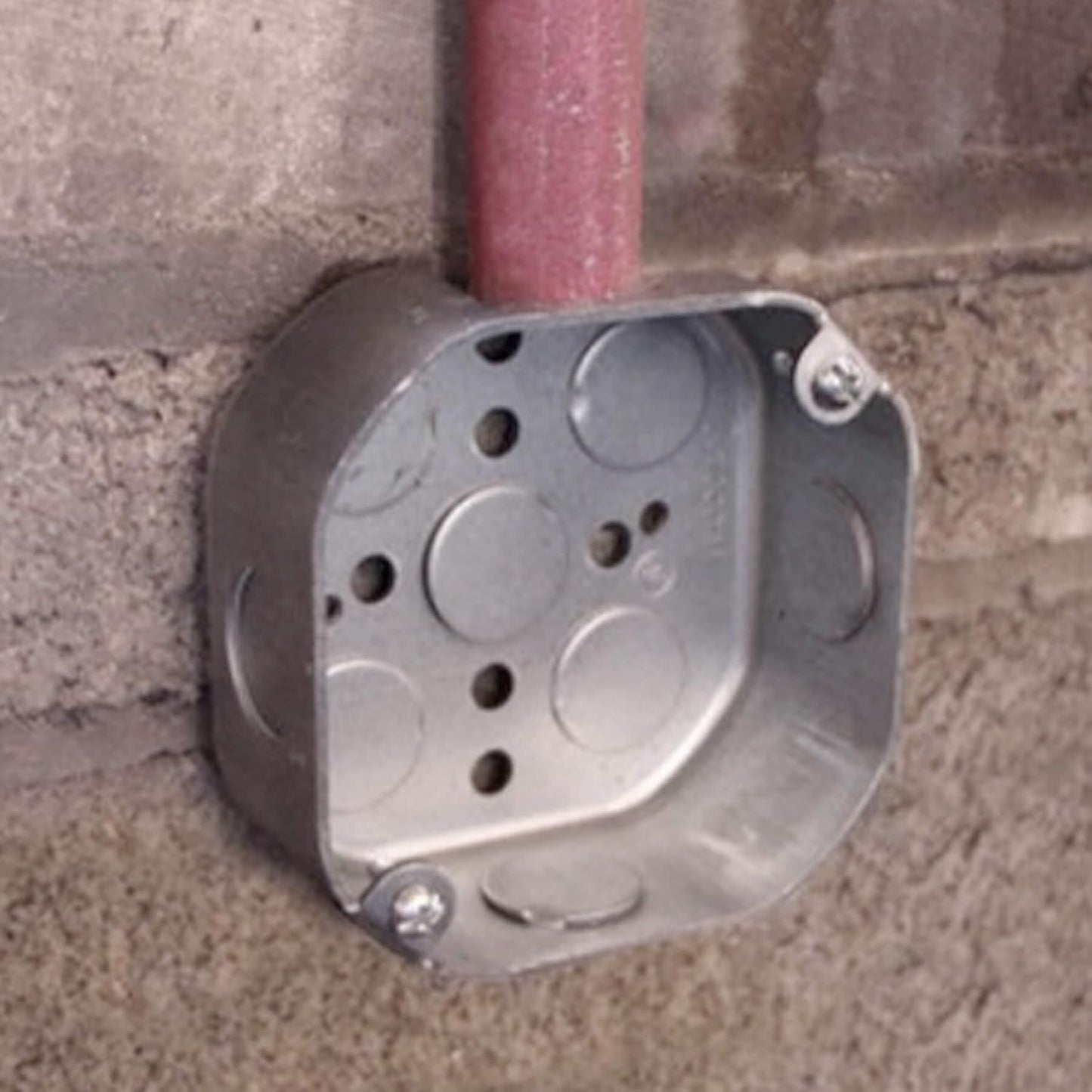 12 Pack Qlvily Octagon Electrical Junction Box with Raised Ground, 1-1/2'' Deep, Galvanized Metal, 3/4" Side Knockouts