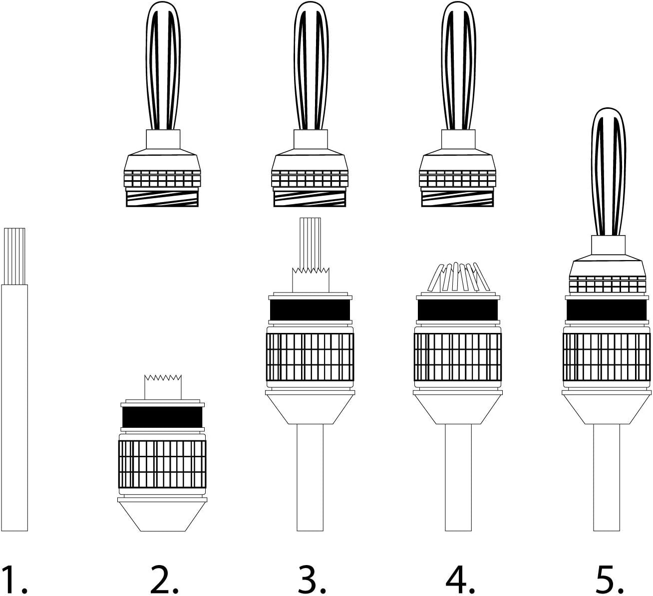 12 Pairs Sewell Deadbolt Flex Pin Banana Plugs for Spring Loaded Speaker Terminals - Gold Plated Speaker Plugs with Quick Connect