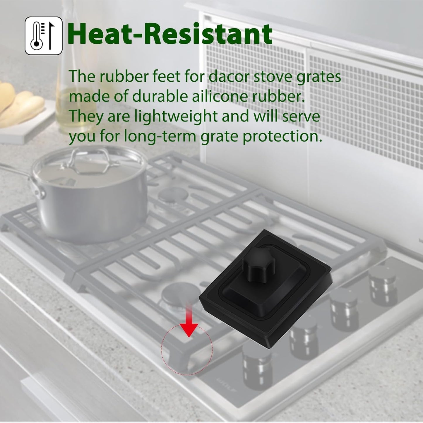 12 Pcs Stove Grate Rubber Feet Replacement Parts for Wolf Gas Cooktop - Range Stove Protector Bumpers