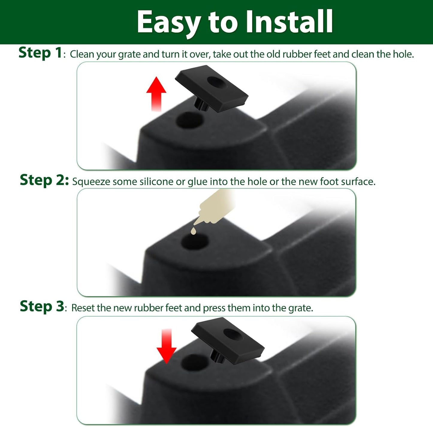 12 Pcs Stove Grate Rubber Feet Replacement Parts for Wolf Gas Cooktop - Range Stove Protector Bumpers