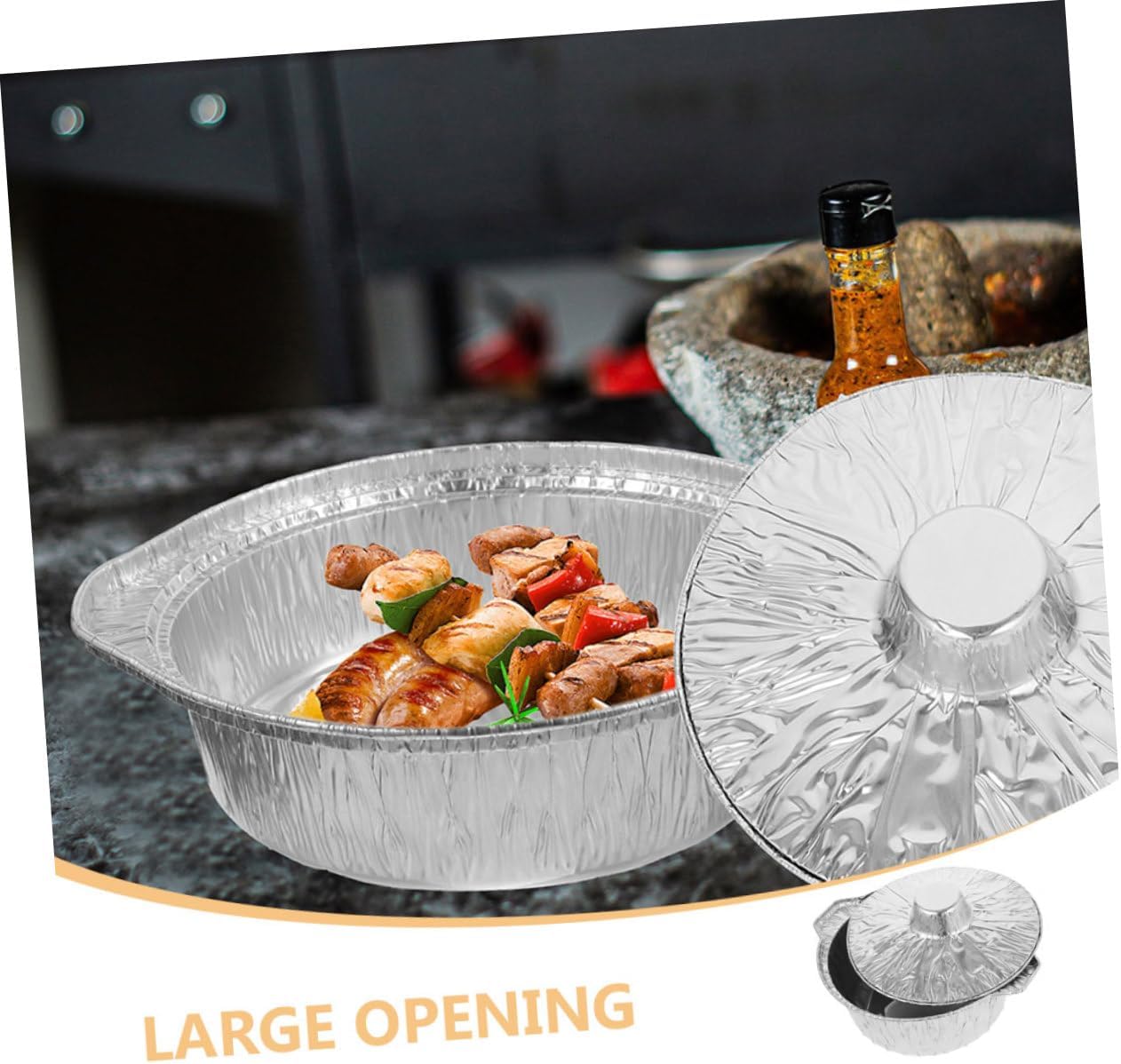 12-Piece Multi-function Pot Food Baking Set - Kitchen Tin Foil Containers for Convenient Food Storage