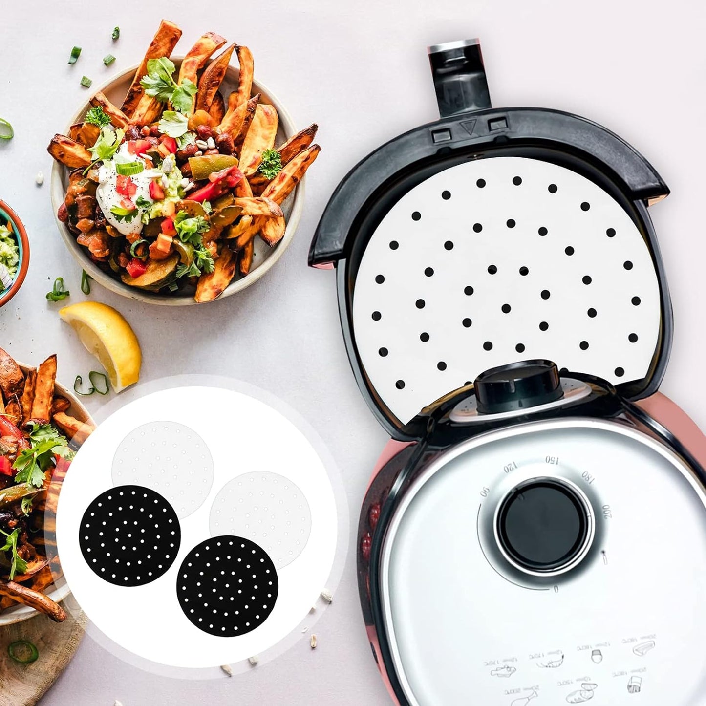 12-Piece Silicone Air Fryer Pad Liner Set for Kitchen Gadgets & Accessories
